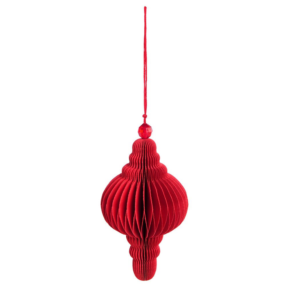 Anhänger/Weihnachtsschmuck aus Papier, klassische Form, rot