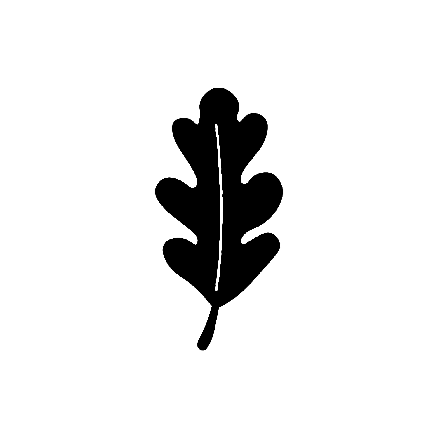 Abdruck Stempel Eichenblatt, dunkel, 35 mm