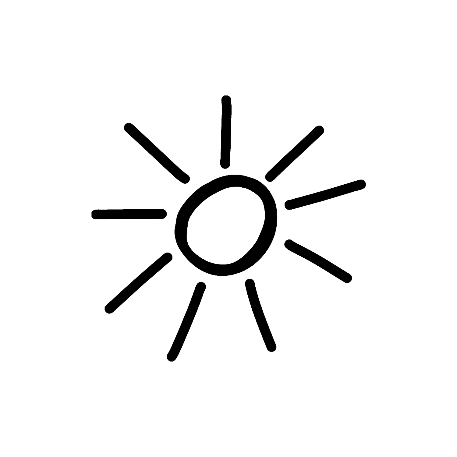 Abdruck Stempel Sonne, 12 mm