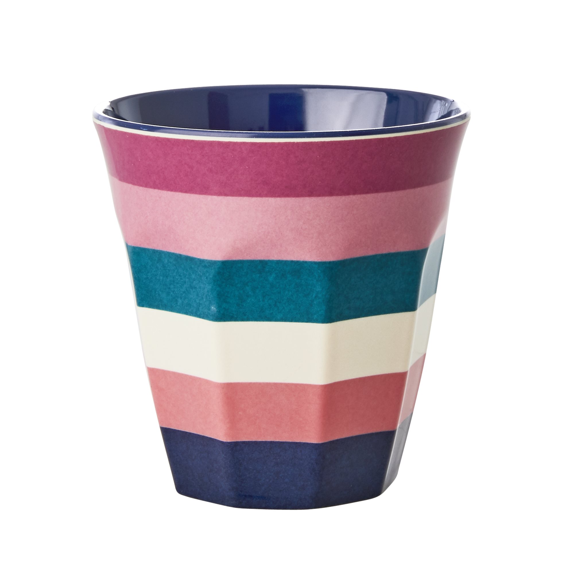 Becher Streifen blau/rosa/weiß (Personalisierung möglich)