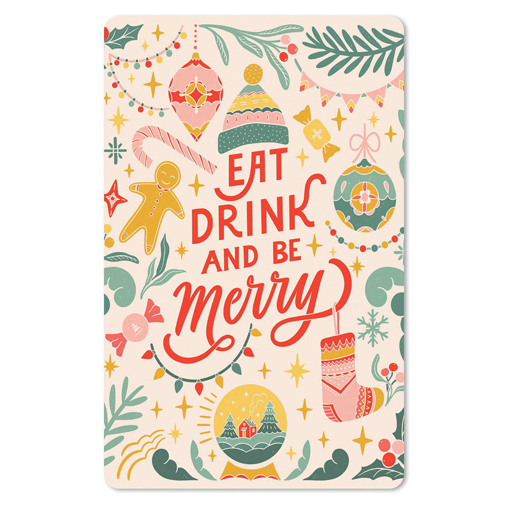 Postkarte "Eat, drink and be merry"