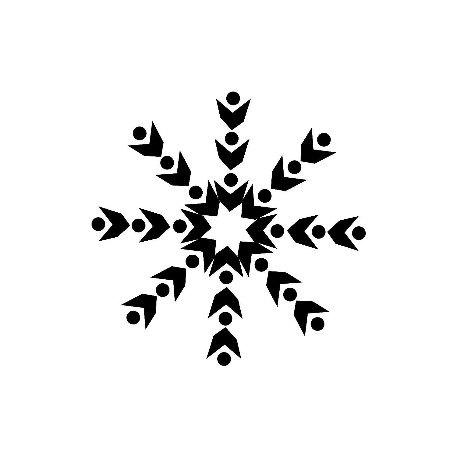 Abdruck Stempel Schneeflocke, Variante 3, 22 mm
