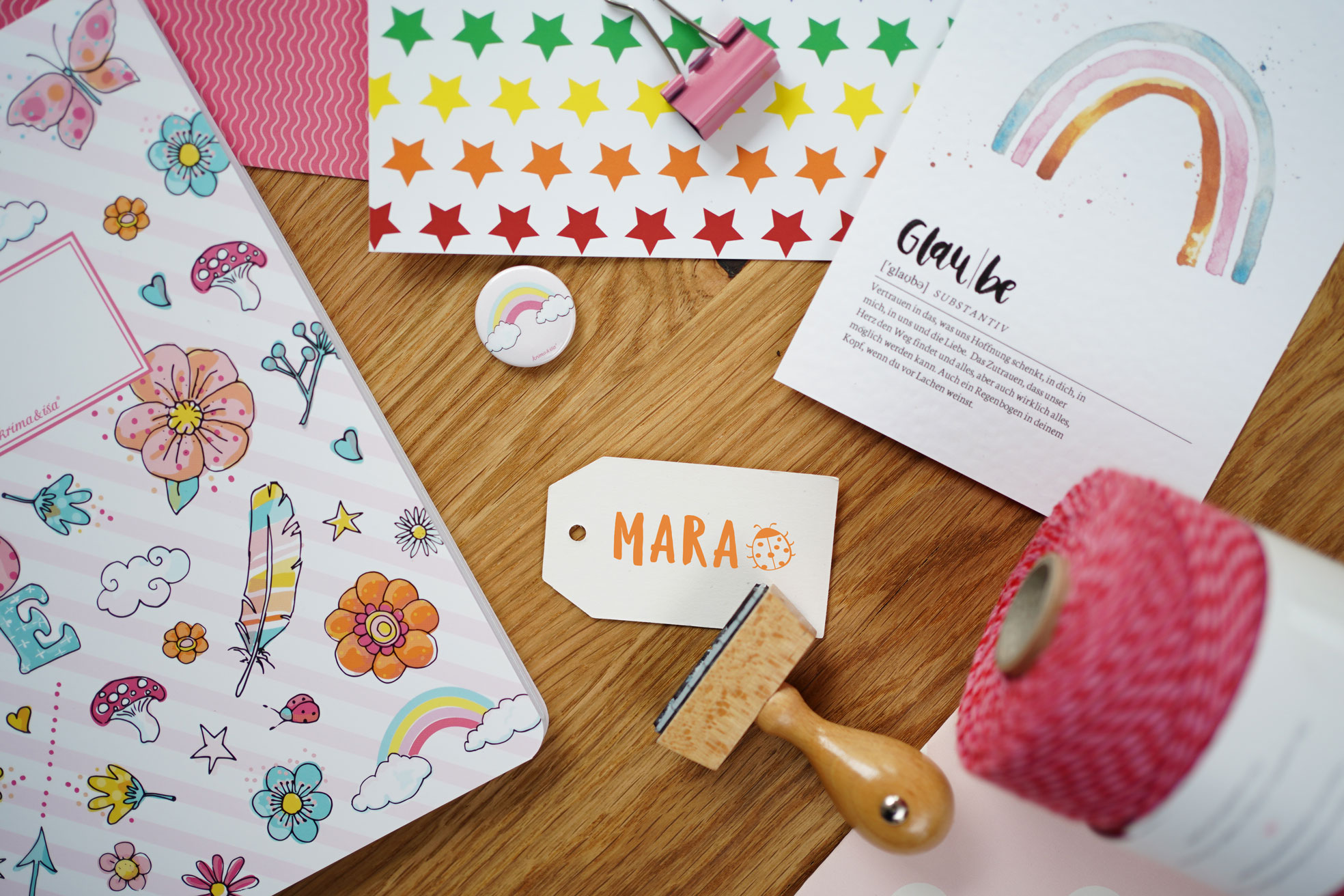 Personalisierter Namensstempel mit Wunschmotiv