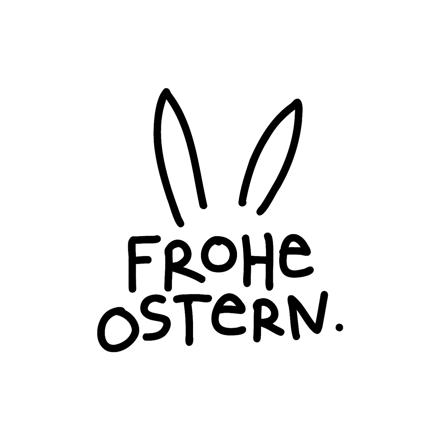 Abdruck Stempel Frohe Ostern mit Ohren, 35 mm