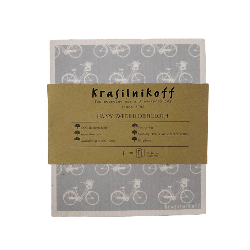 Spüllappen/Spültuch/Schwammtuch, "Fahrräder", grau