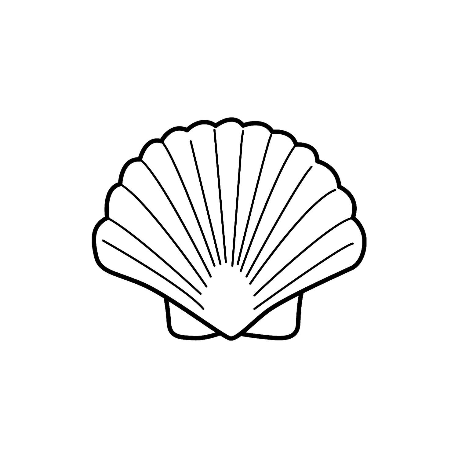 Abdruck Stempel Muschel, 35 mm