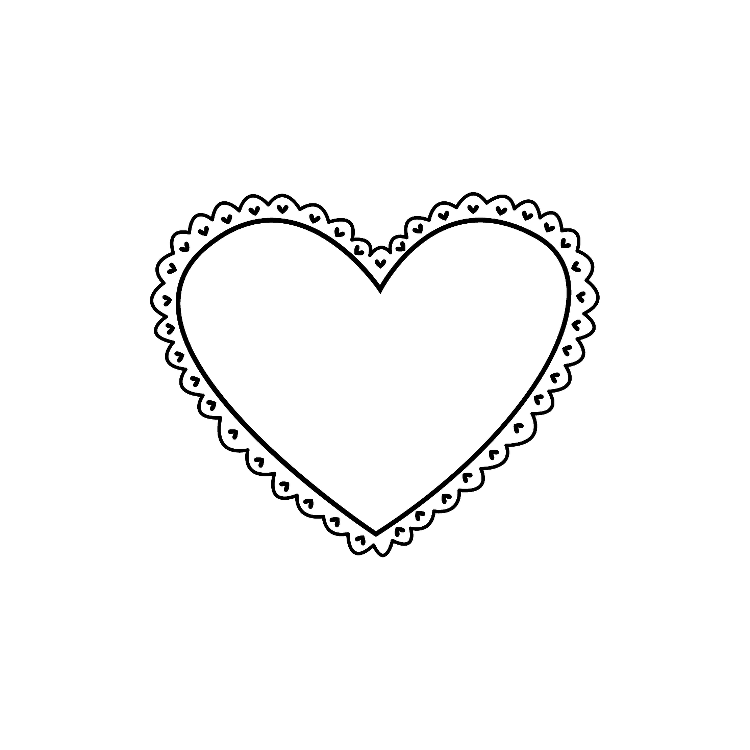 Abdruck Stempel Herz, 50 mm