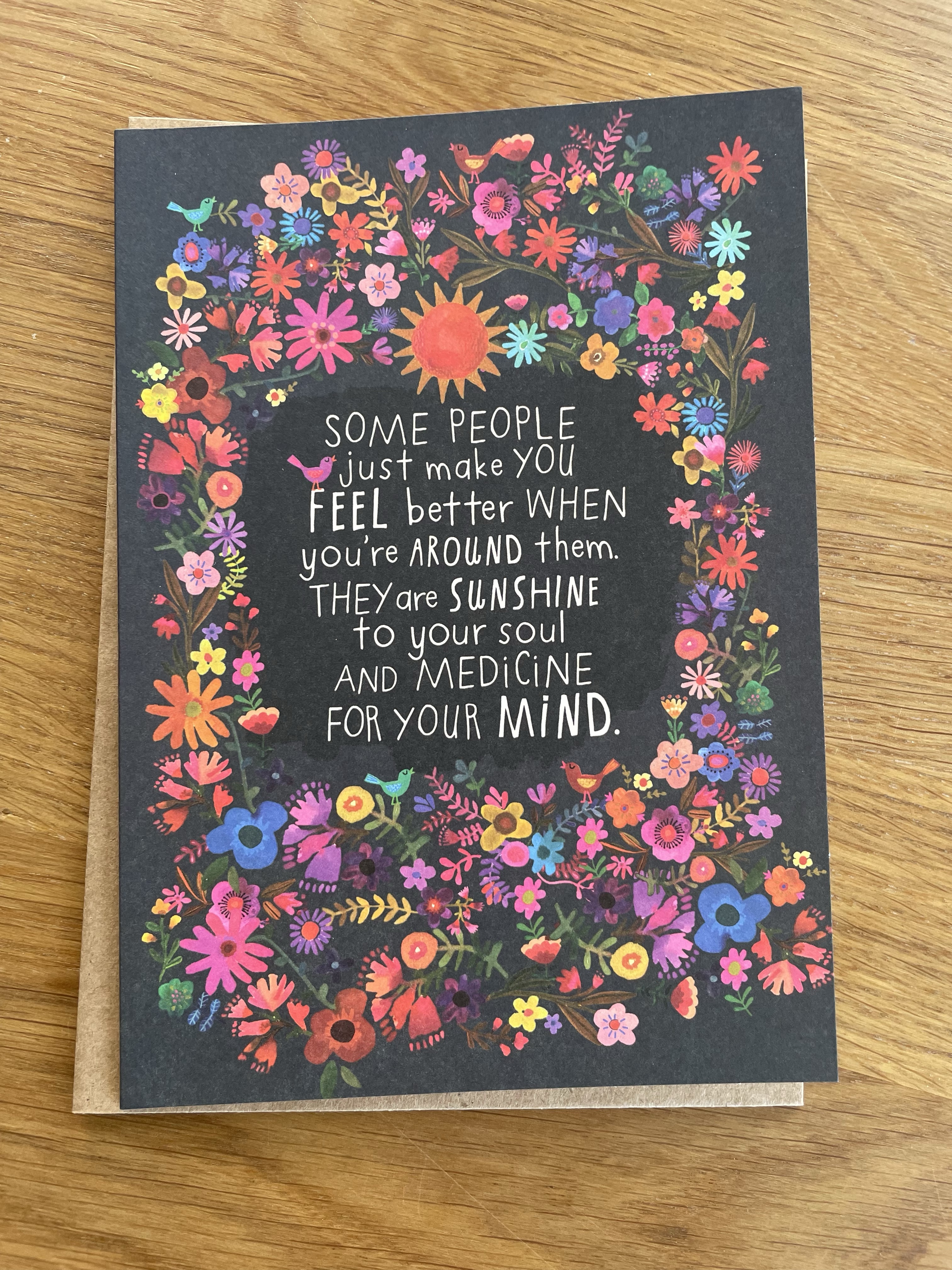 Klappkarte "some people just make you feel better..." mit Umschlag