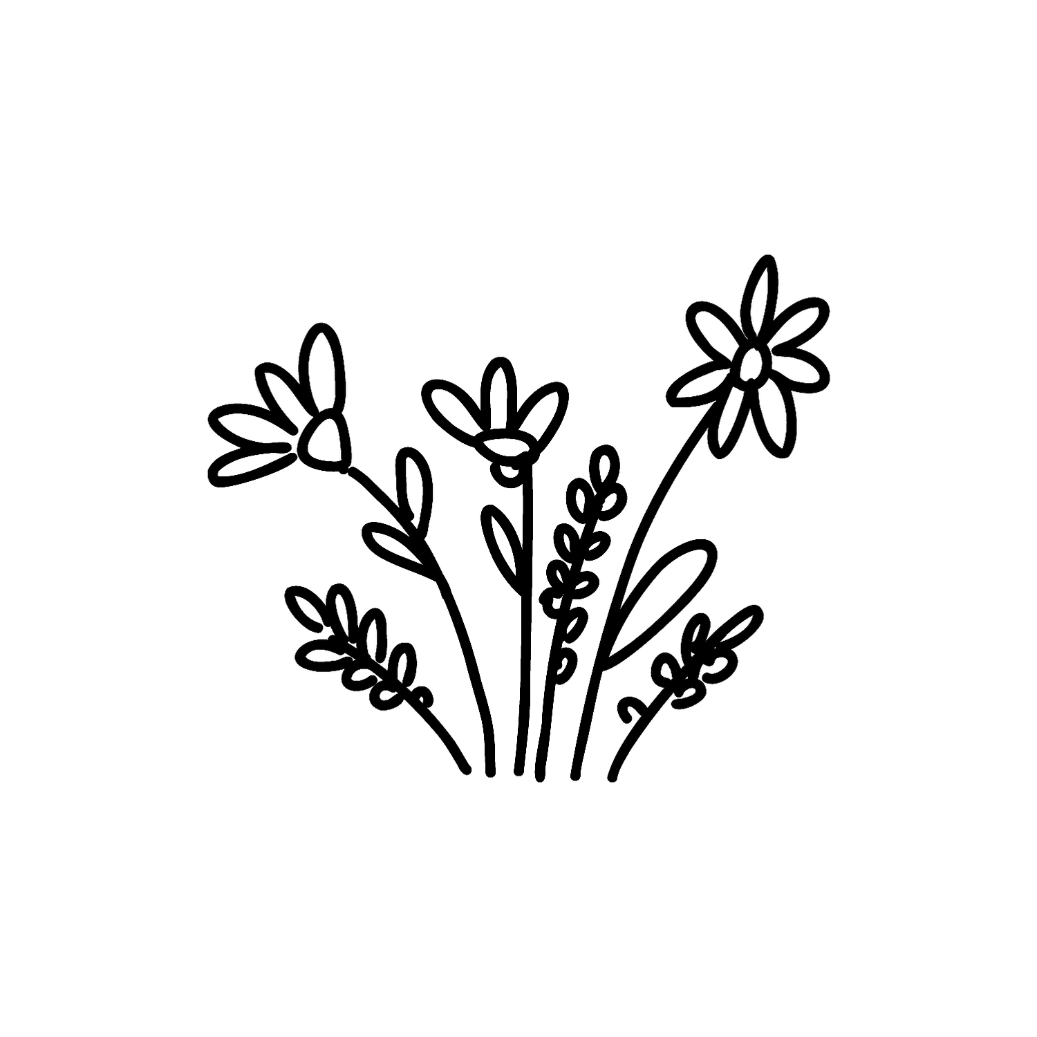 Abdruck Stempel Blumenstrauß 3, 40 mm
