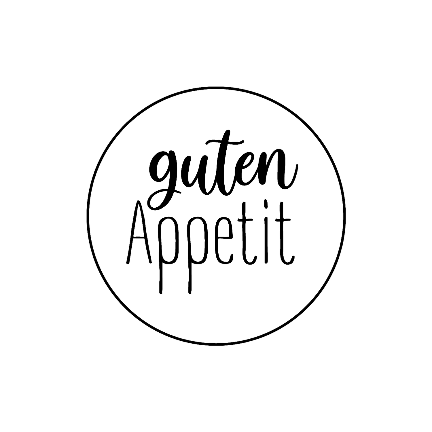 Abdruck Stempel Guten Appetit, rund, 35 mm