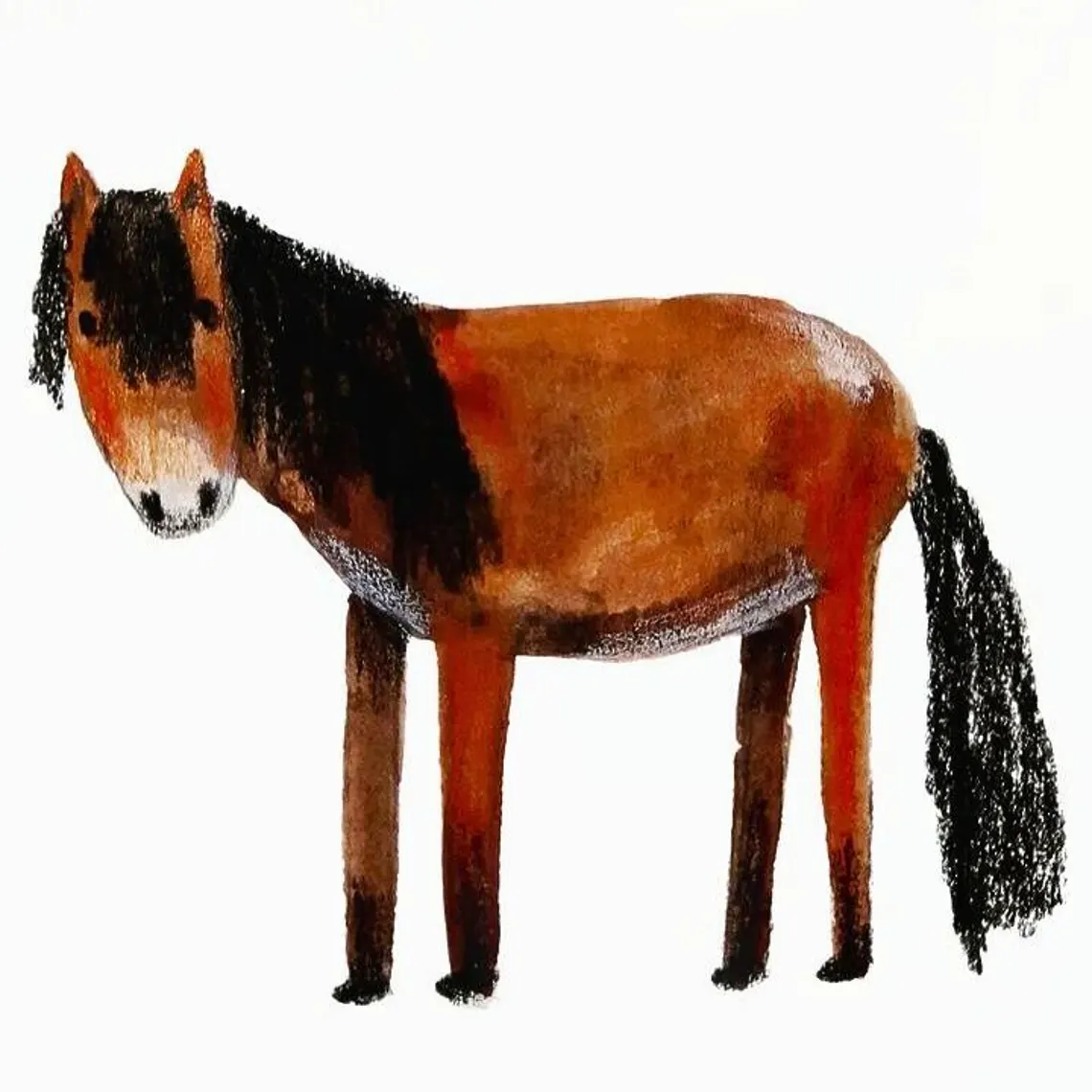 Notizheft Pferd, DIN A5, blanko (handgemalt & handgemacht)