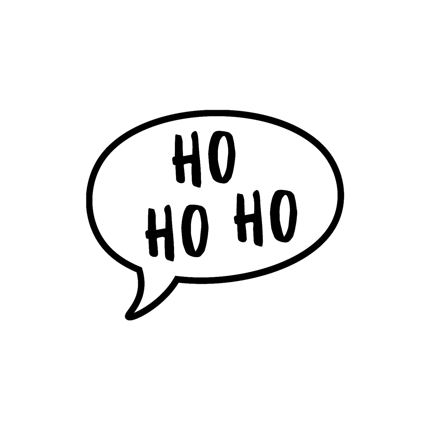 Abdruck Stempel Sprechblase "HO HO HO", 35 mm