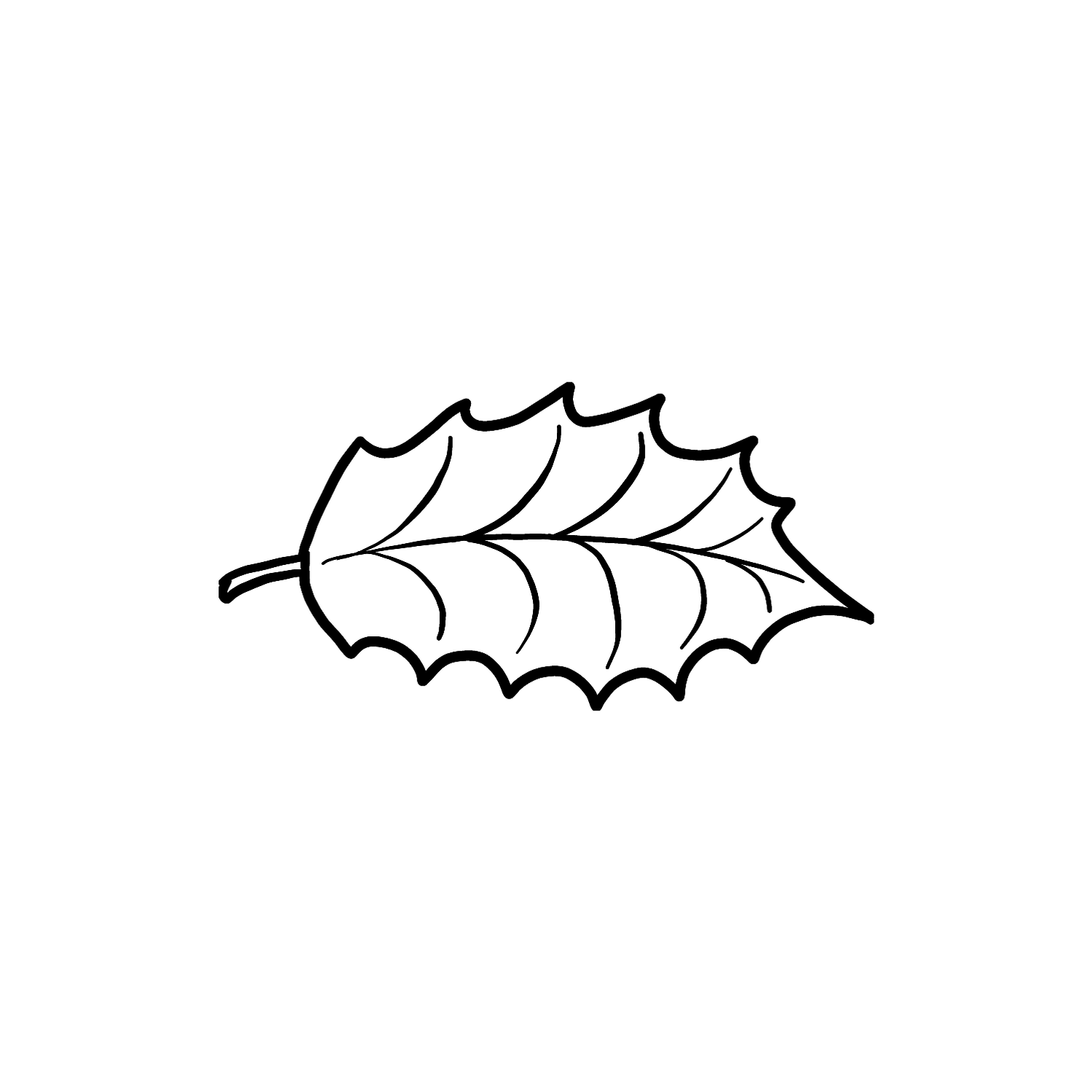 Abdruck Stempel Ilexblatt Kontur, 12 mm