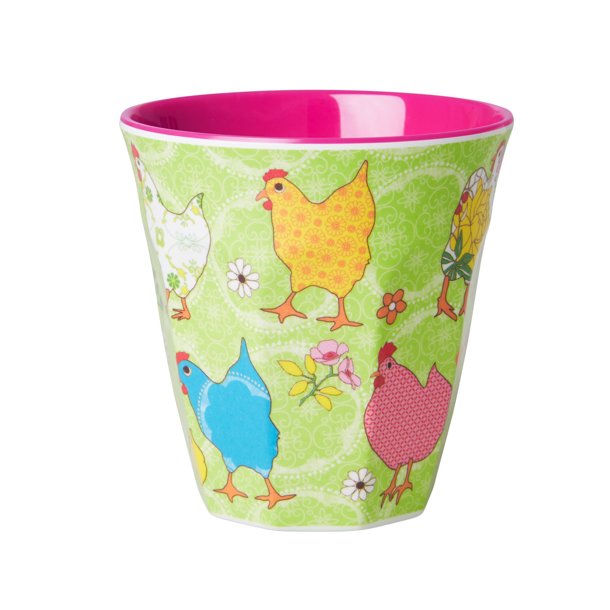 Becher Hühner grün (Personalisierung möglich)