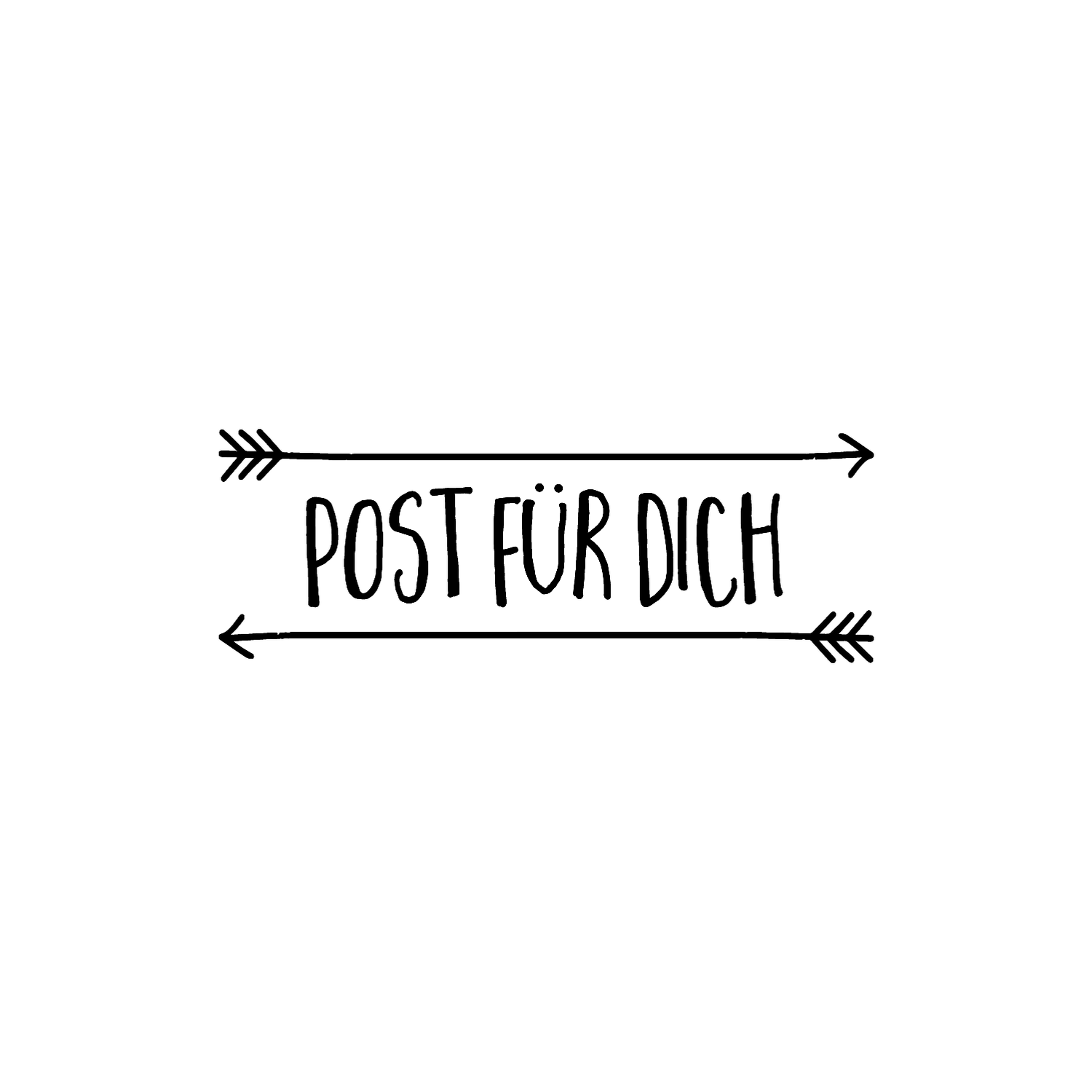 Abdruck Stempel "Post für dich" Pfeile, 40 mm