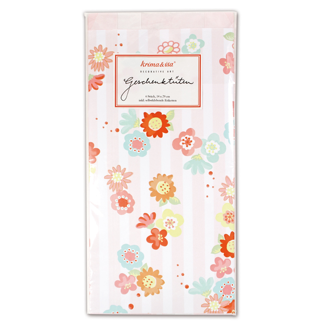 krima&isa 6 kleine Geschenktüten Blumenallerlei