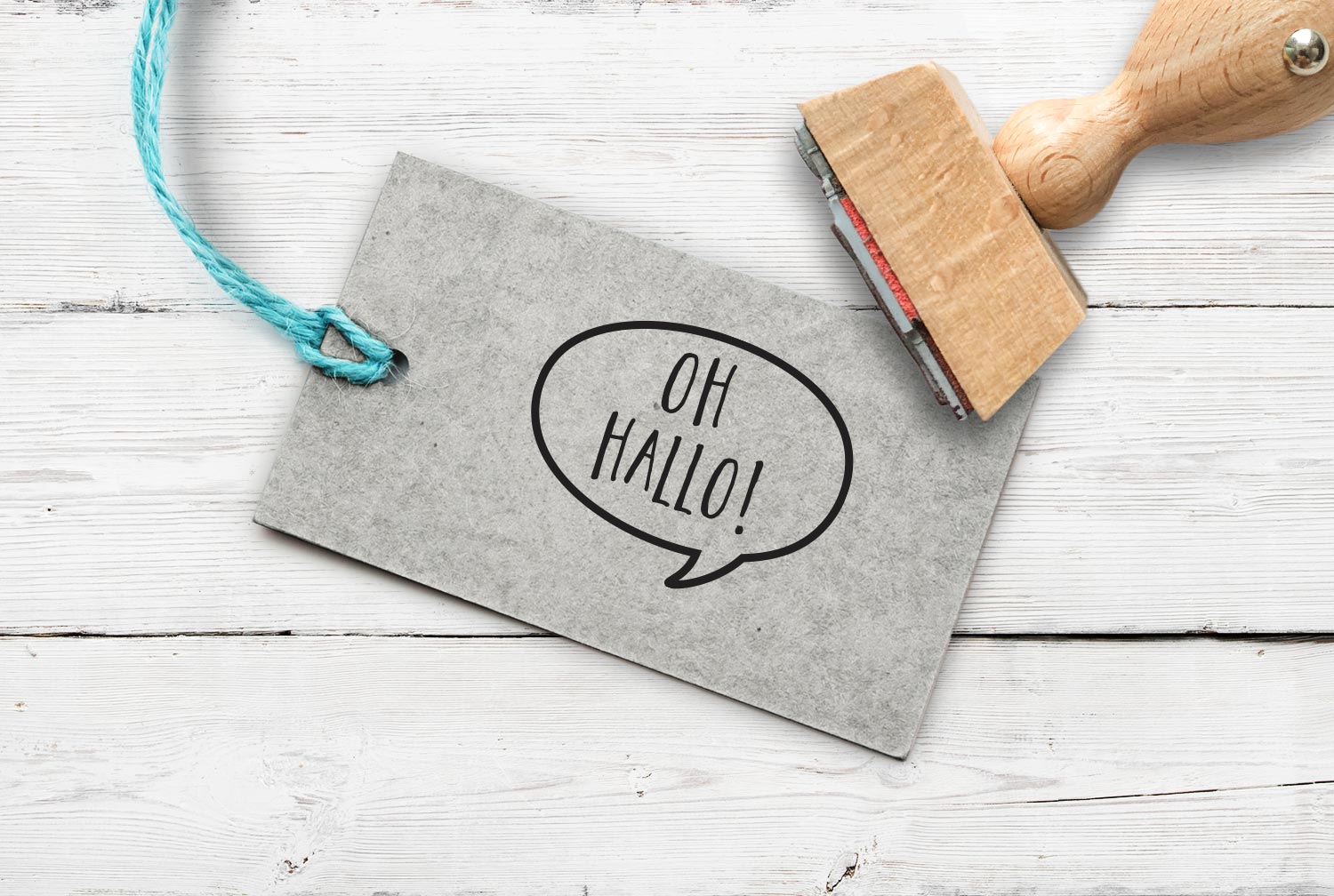 Stempel Sprechblase "oh Hallo!", 35 mm
