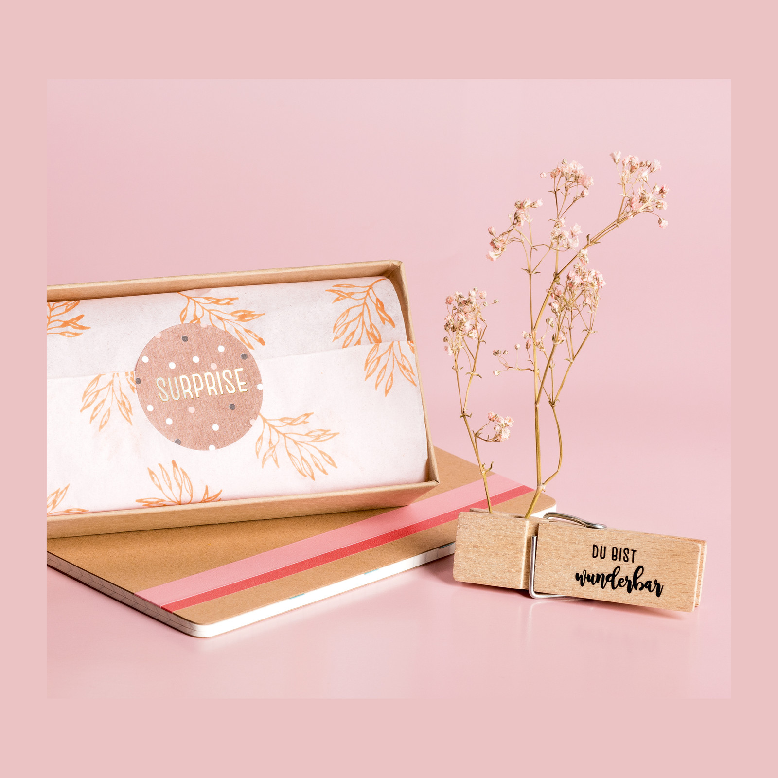 Heyda Deko-Tape "Natur Blätter", rosa