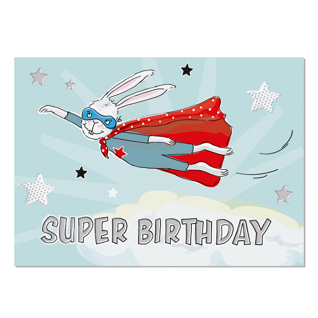 krima&isa Postkarte Super Birthday