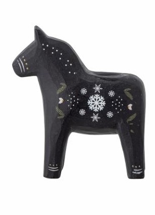 Kerzenständer von Bloomingville, Dalapferd, schwarz