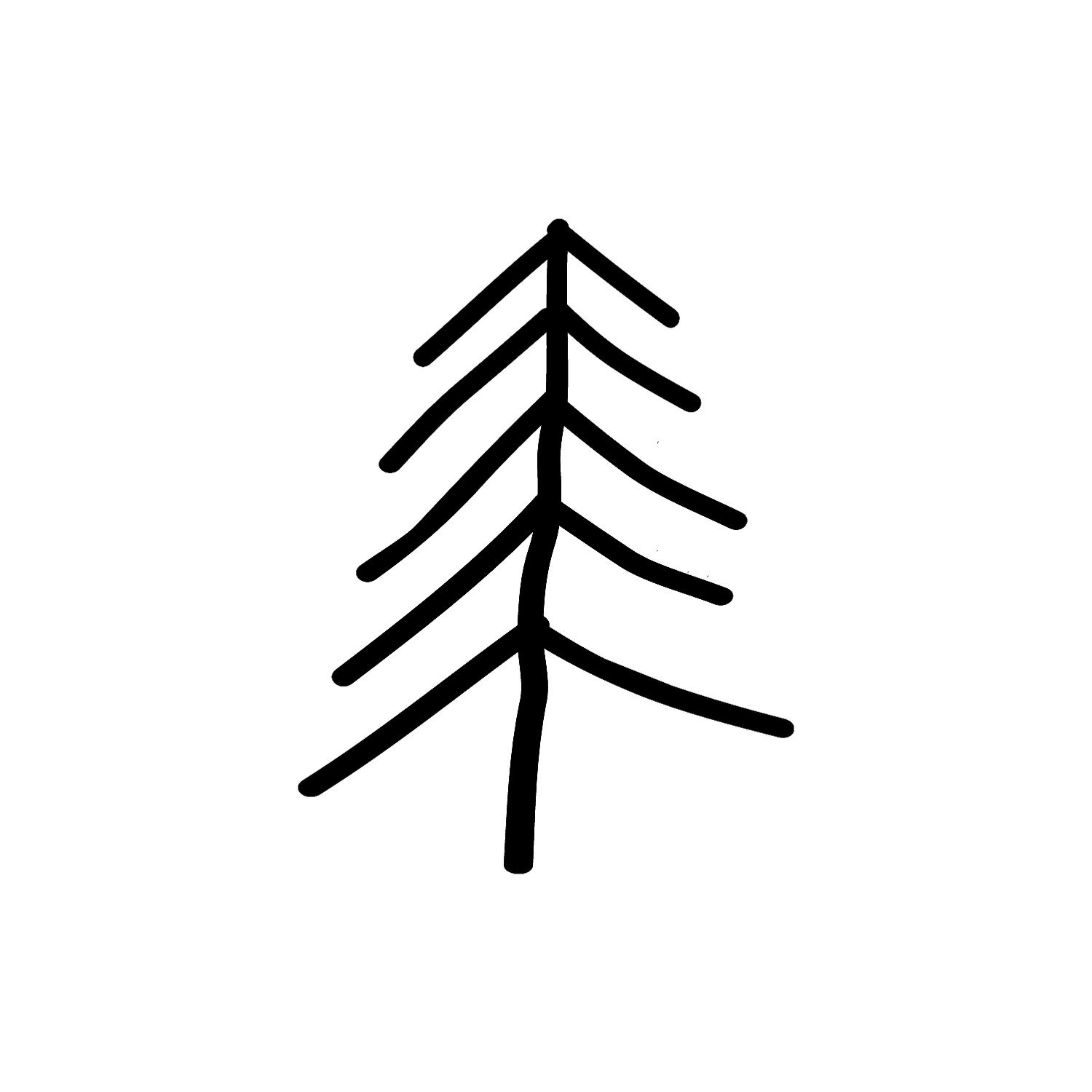 Abdruck Stempel Tannenbaum 4, 80 mm