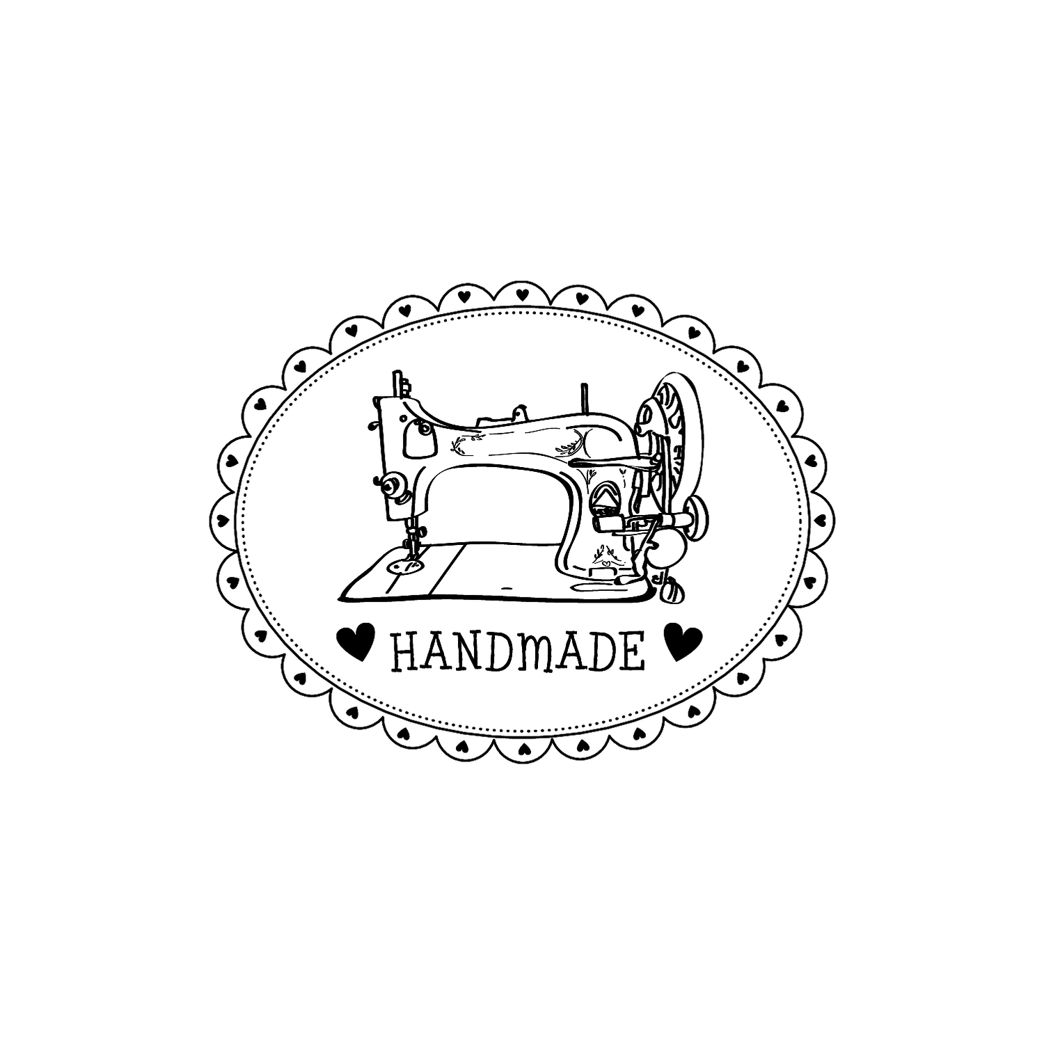 Abdruck Stempel Handmade mit Nähmaschine, 60 mm
