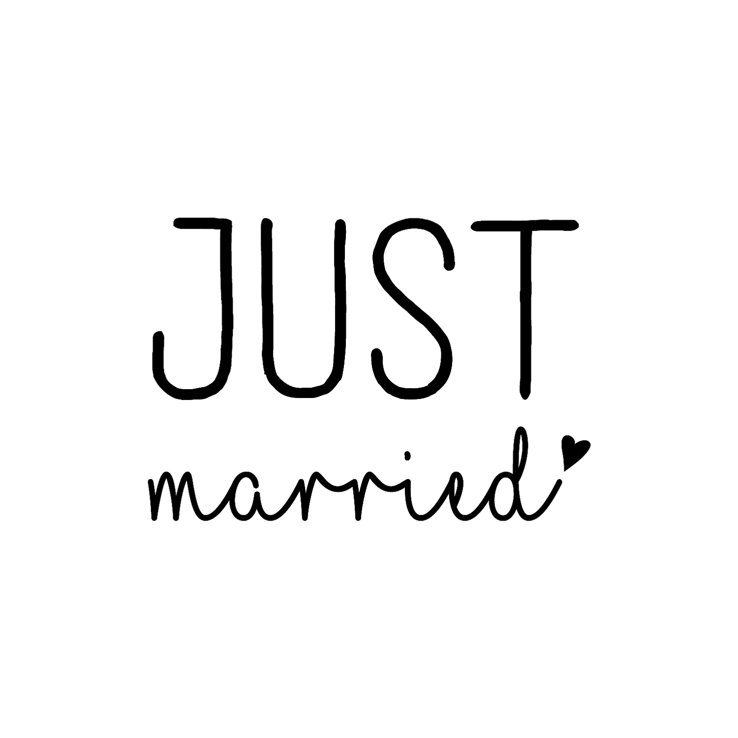 Abdruck Stempel "JUST married", 25 mm