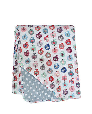Tagesdecke/Quilt/Sofadecke mit bunten Äpfeln/Punkten