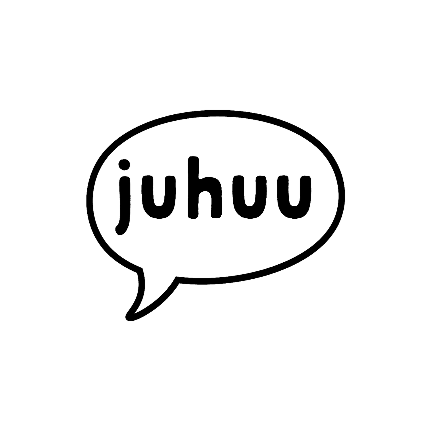 Abdruck Stempel Sprechblase "juhuu", 35 mm