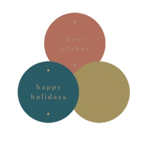 Aufkleber/Sticker "happy holiday - merry christmas - best wishes", 3er Set