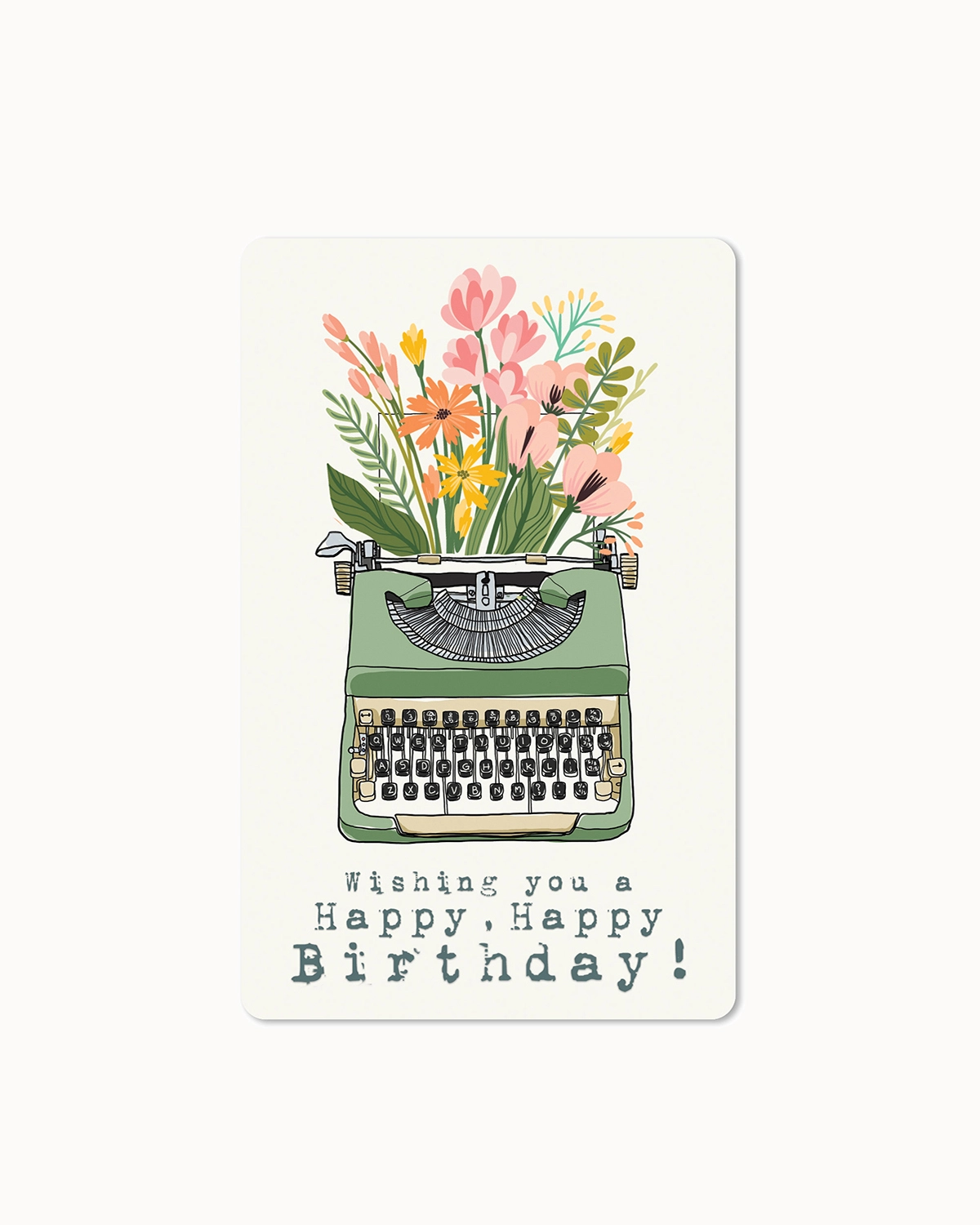 Postkarte "Happy Birthday - Schreibmaschine"