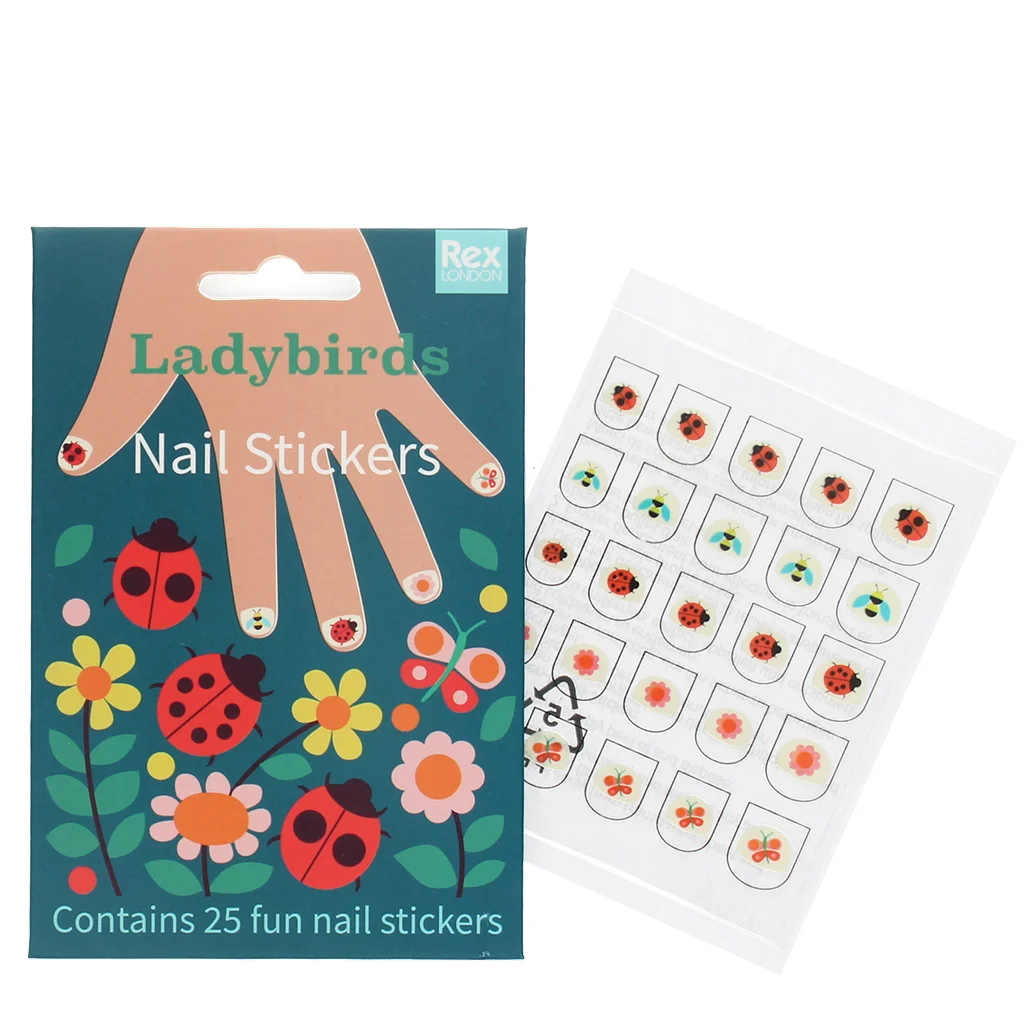 Nagel-Sticker "Marienkäfer" (Set mit 25 Stück)