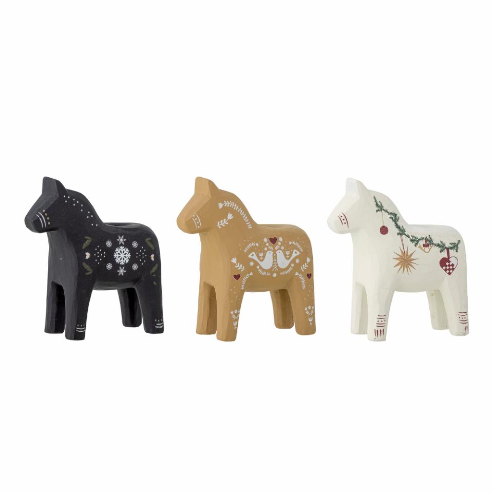 Kerzenständer von Bloomingville, Dalapferd, schwarz