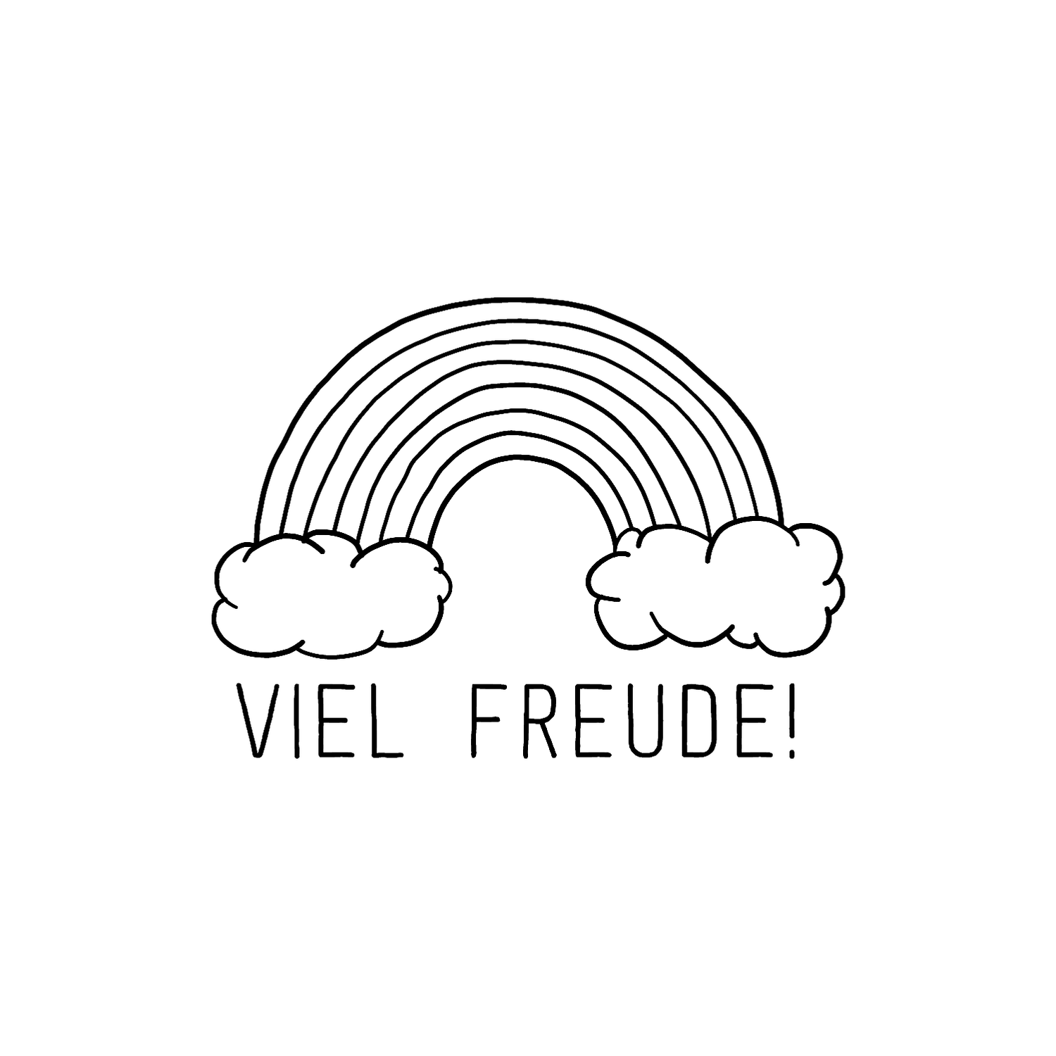 Abdruck Stempel Viel Freude mit Regenbogen, 35 mm