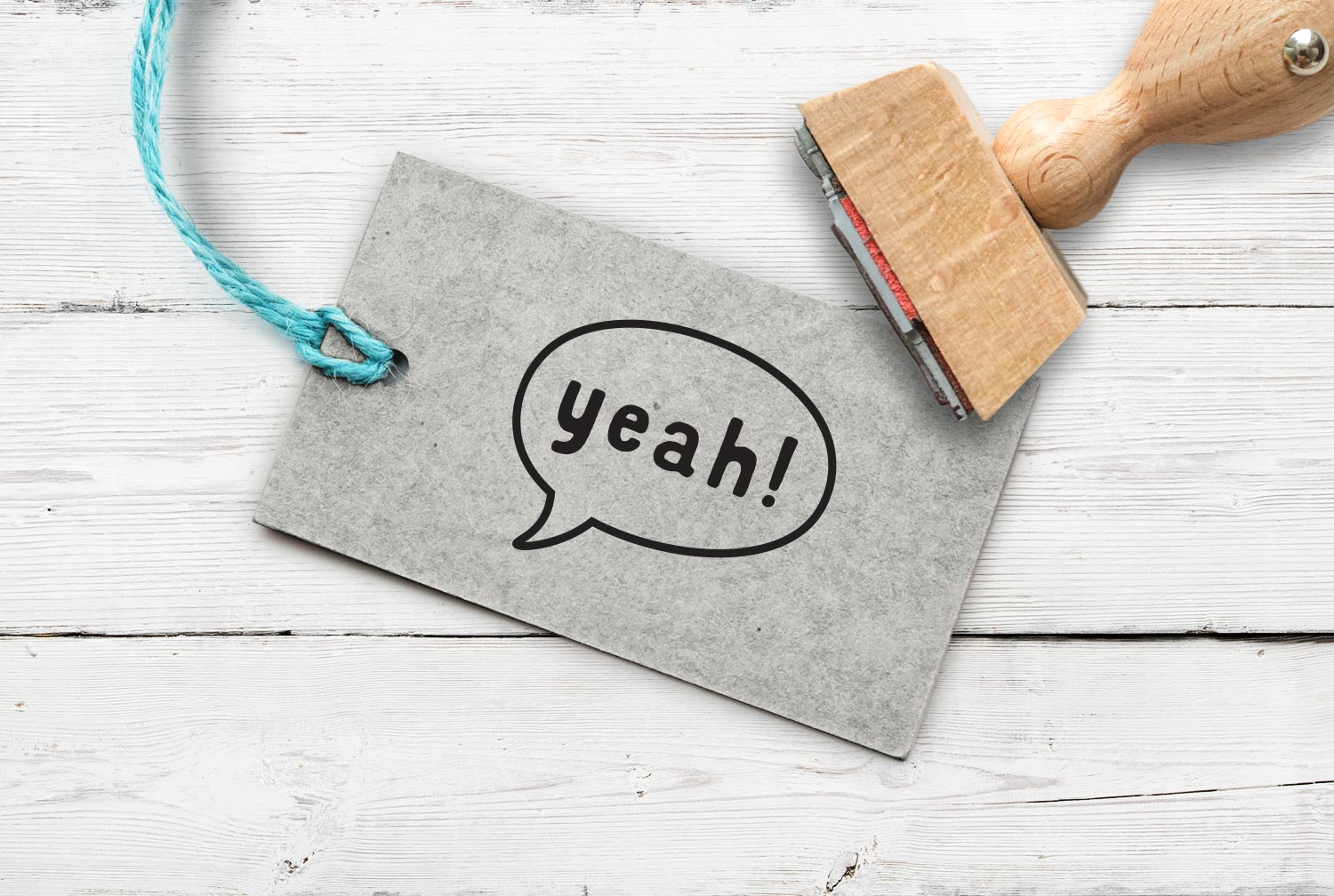 Stempel Sprechblase "yeah", 35 mm