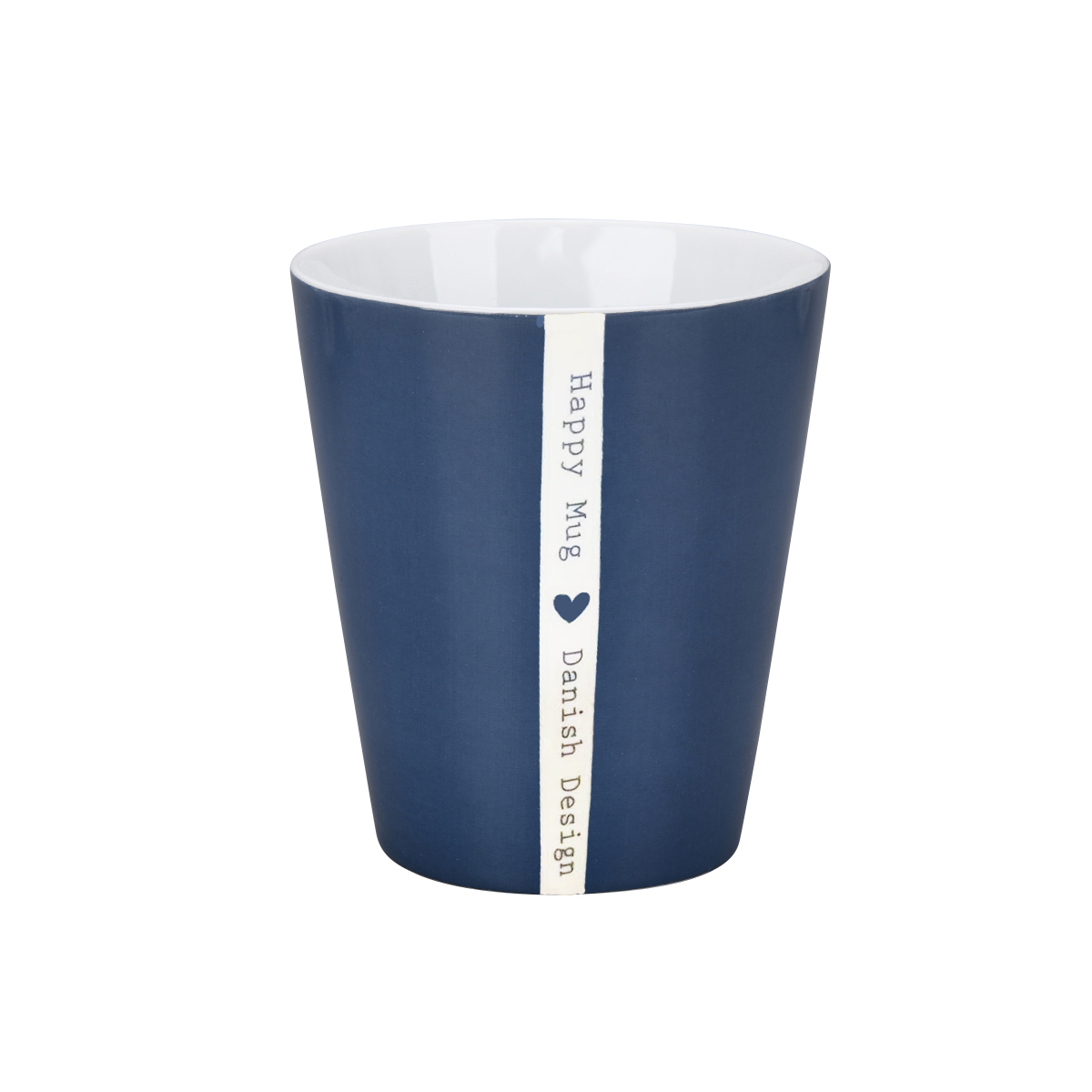 Tasse dunkelblau, Herz, Happy mug