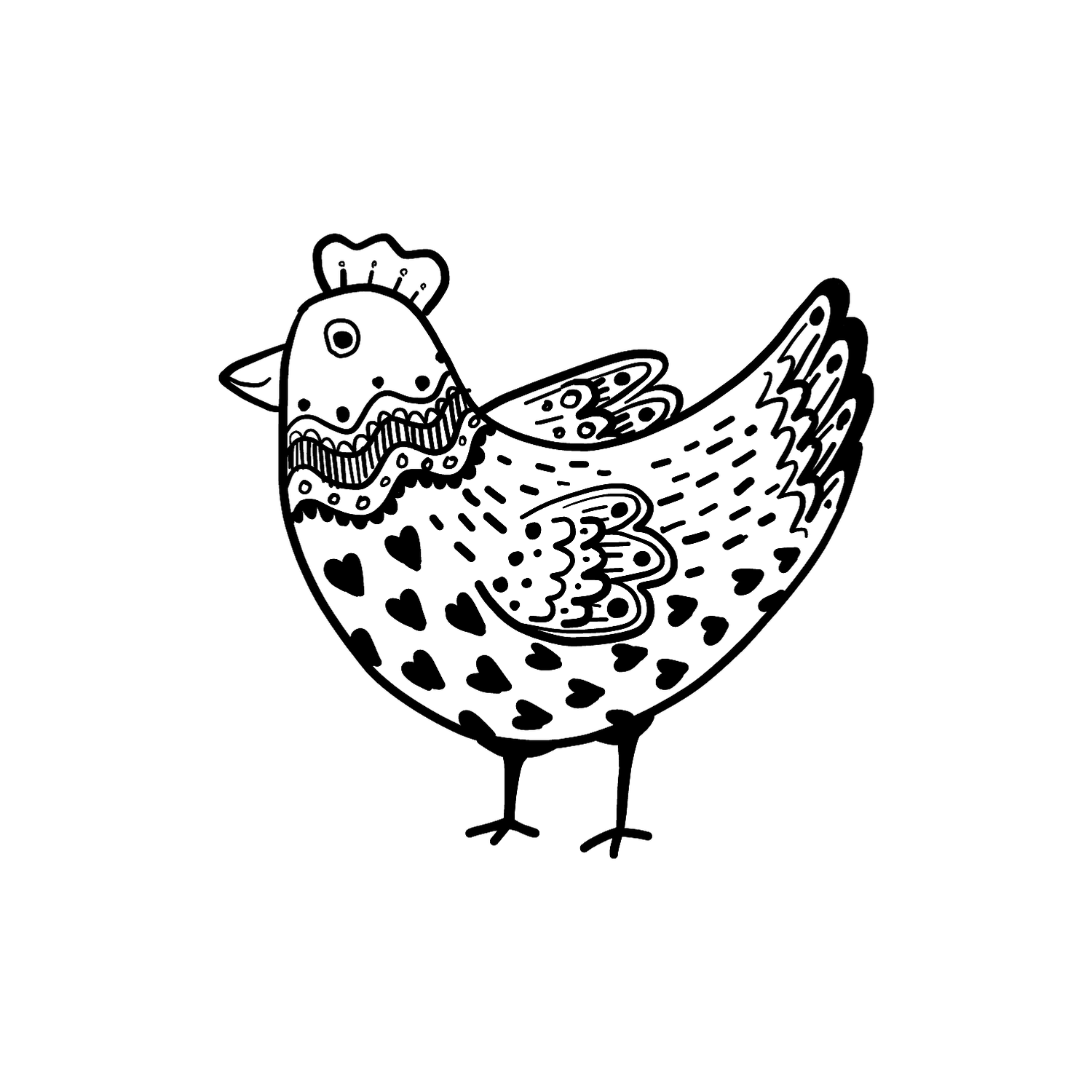 Abdruck Stempel Huhn 2, 35 mm