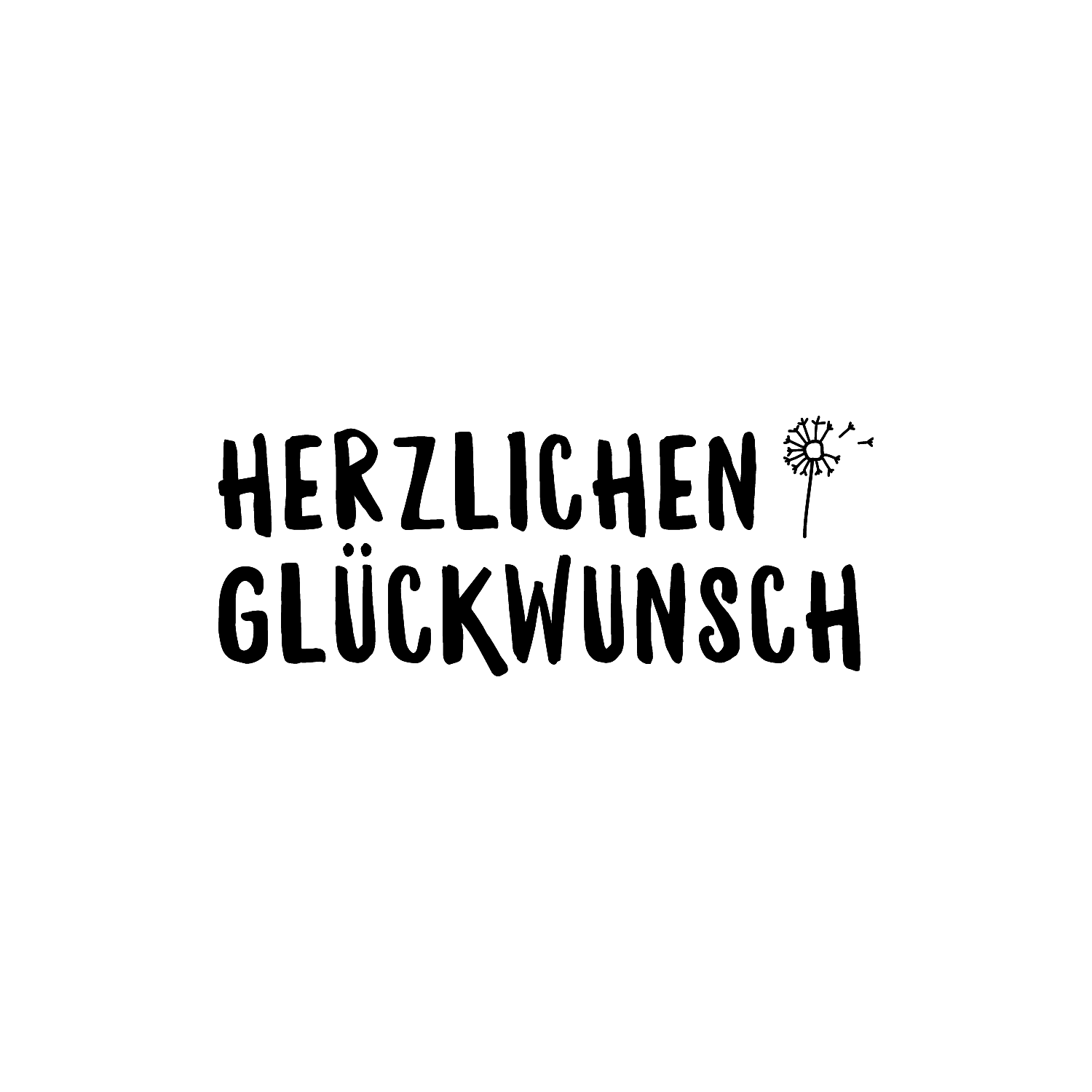 Abdruck Stempel Herzlichen Glückwunsch 2, 54 mm