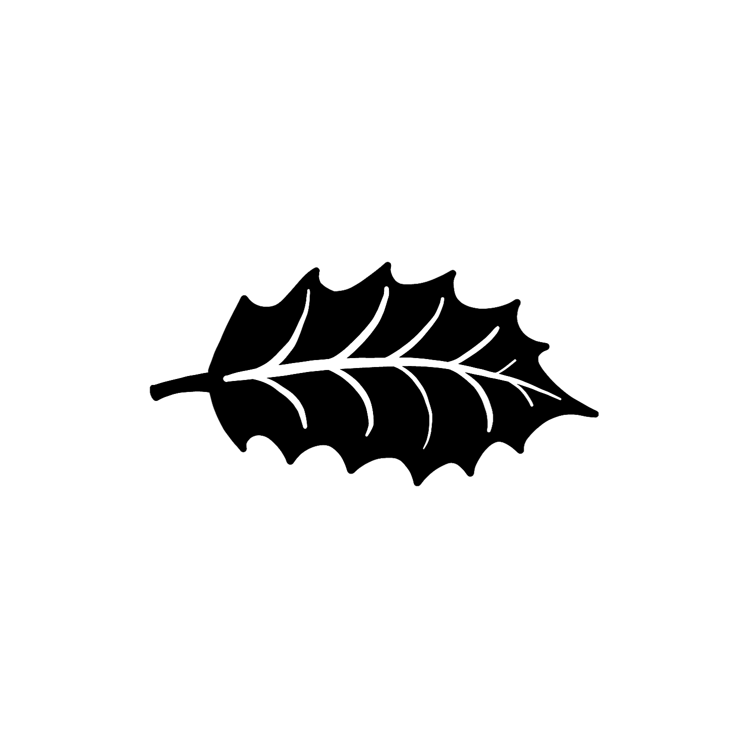 Abdruck Stempel Ilexblatt (ausgefüllt), 35 mm