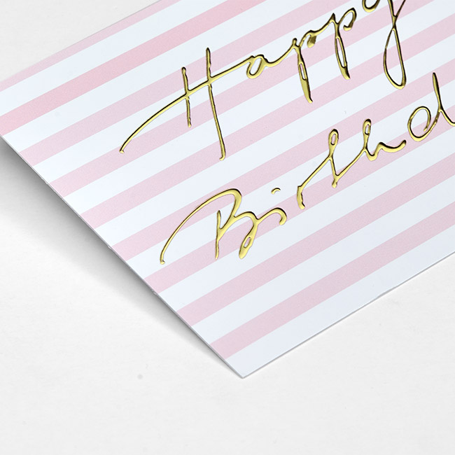 krima&isa Postkarte Happy Birthday rosa/gold