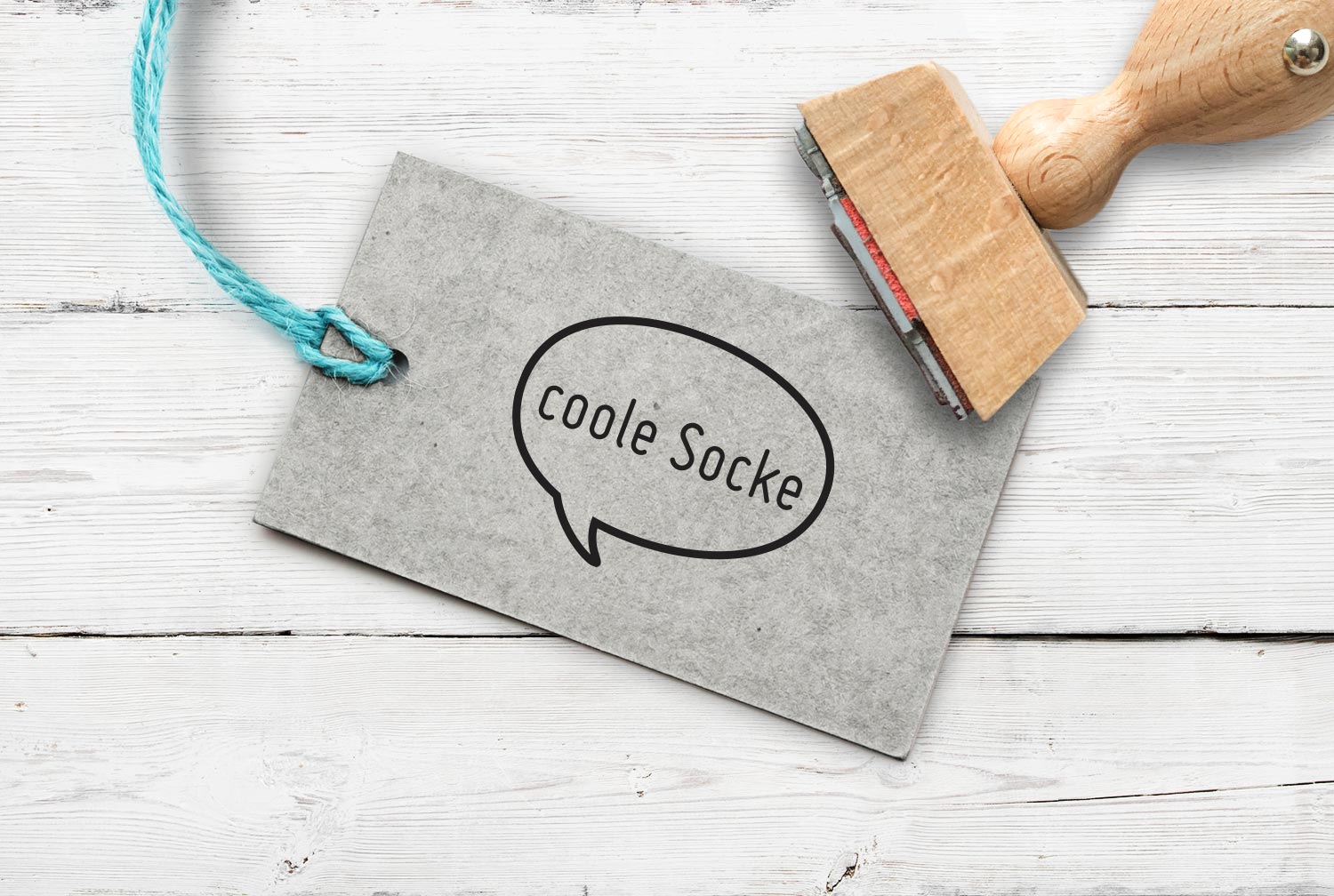Stempel Sprechblase "coole Socke!", 35 mm