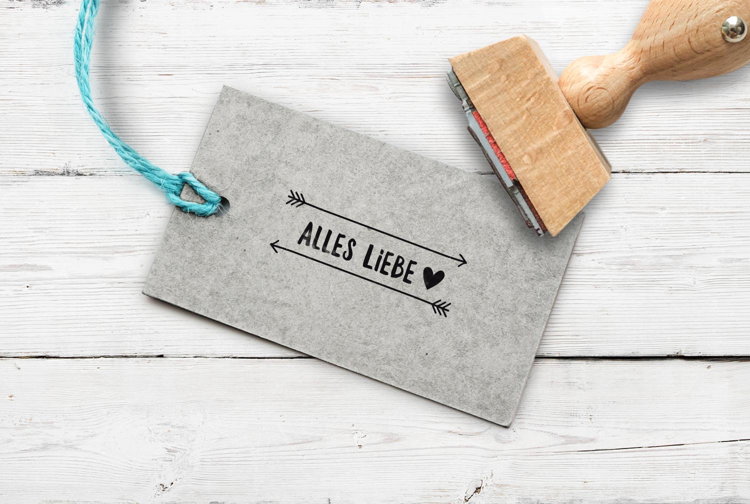 Stempel "Alles Liebe" Pfeile, 50 mm