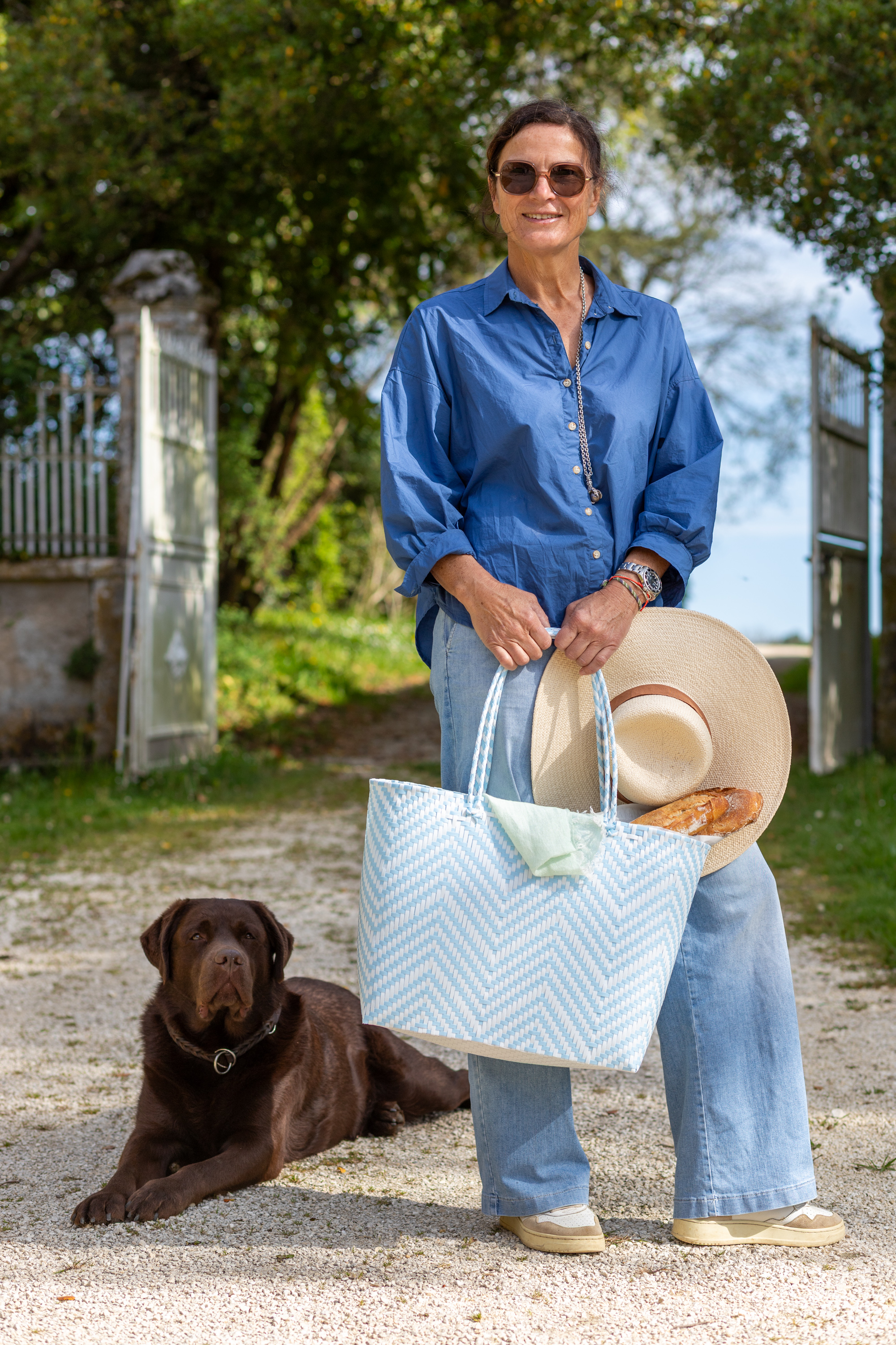 Overbeck and Friends Shopper XL, Wave hellblau-weiss