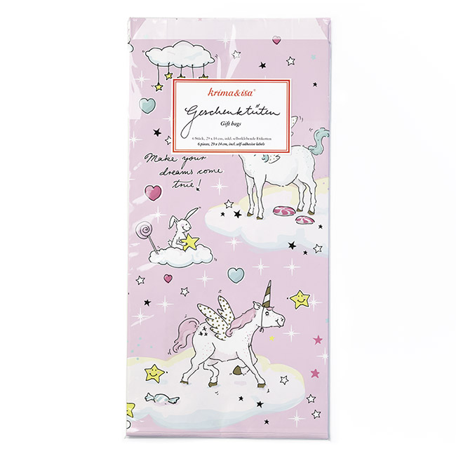 krima&isa 6 kleine Geschenktüten Einhorn