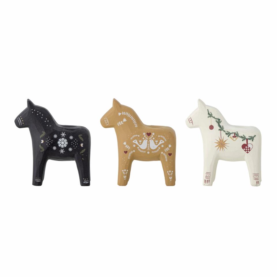 Kerzenständer von Bloomingville, Dalapferd, schwarz