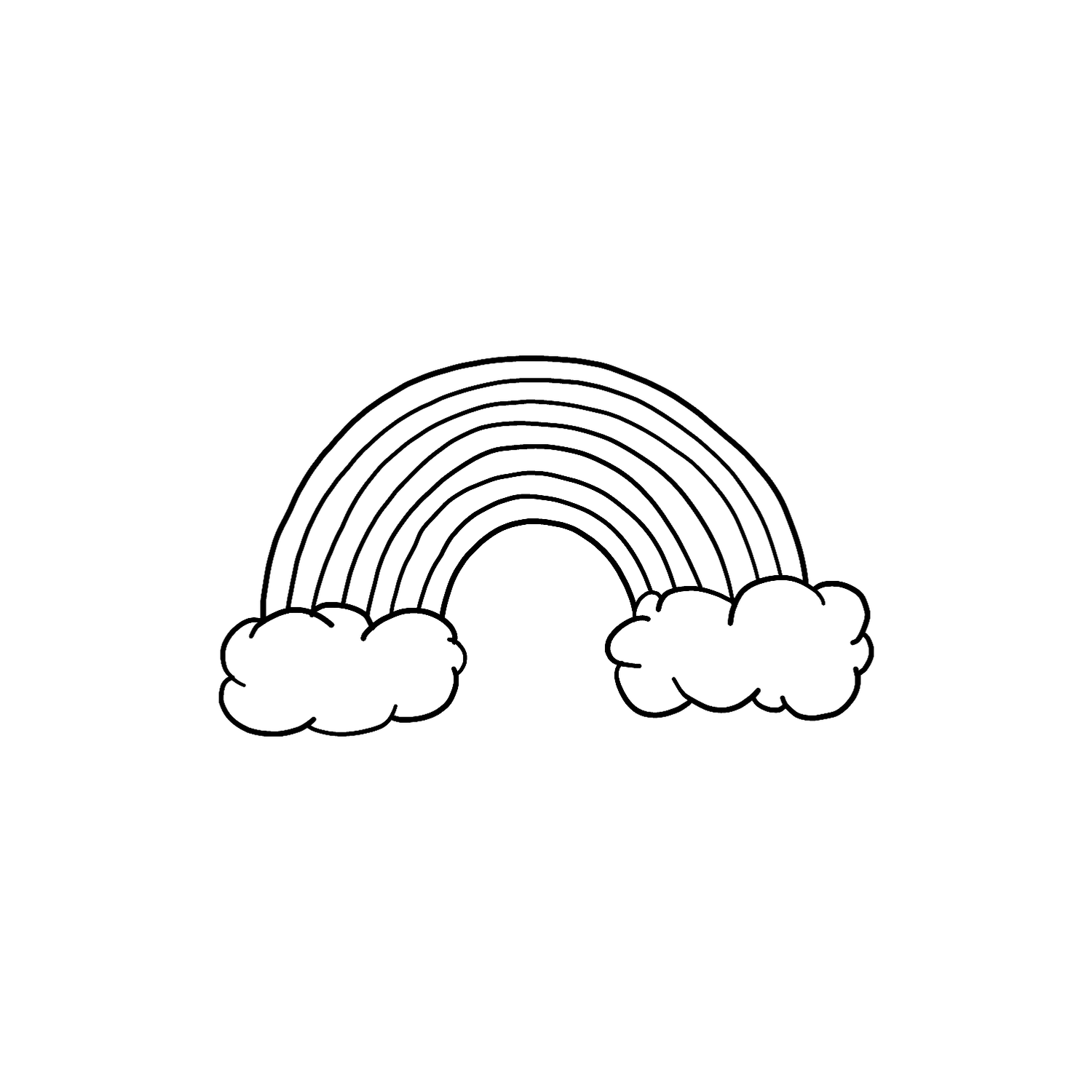Abdruck Stempel Regenbogen mit Wolken, 35 mm
