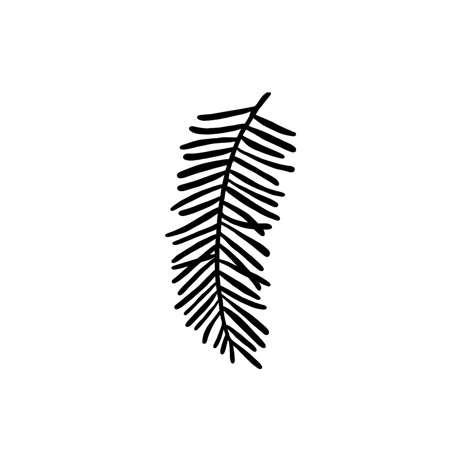 Abdruck Stempel Tannenzweig, 12 mm