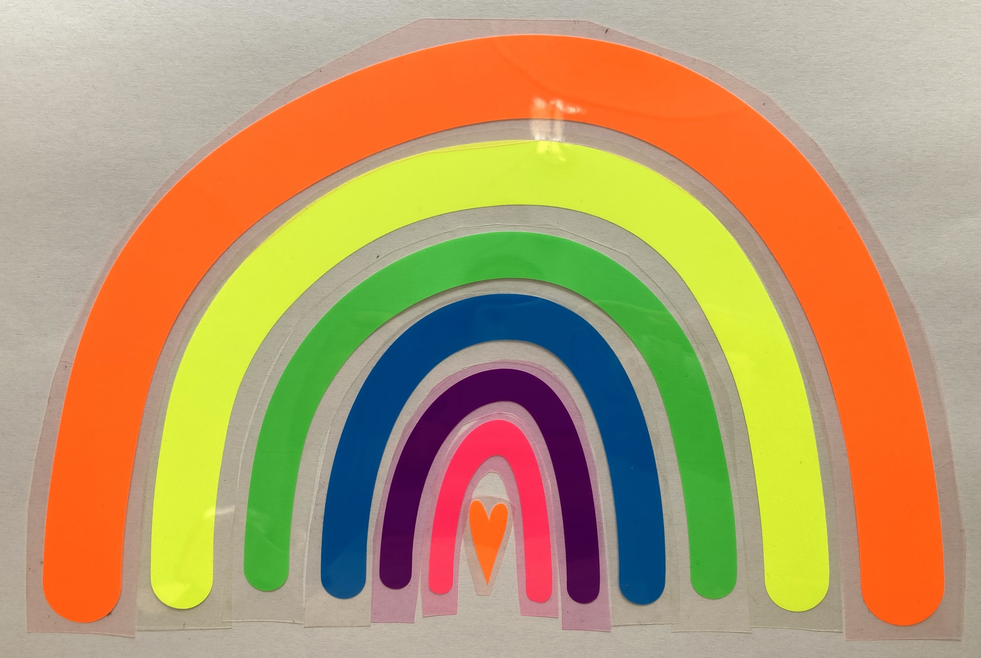 Regenbogen (geplottet zum Aufbügeln) in Neonfarben, orange