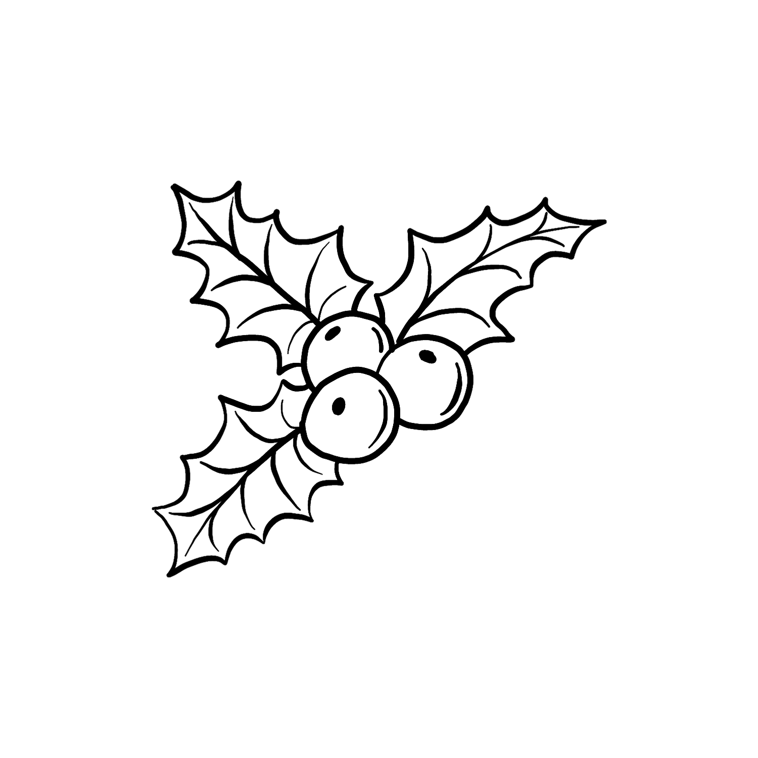 Abdruck Stempel Ilexblätter (nur Außenlinien), 35 mm
