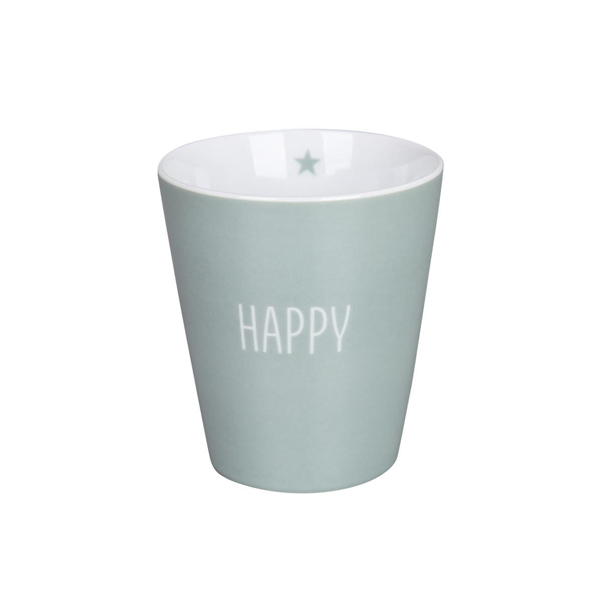 Tasse hellgrün/salbei, Happy, Happy mug